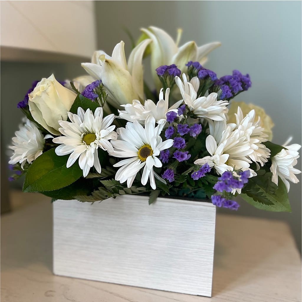 Beyond Blue Box Bouquet – Flora Bloom, Menifee CA