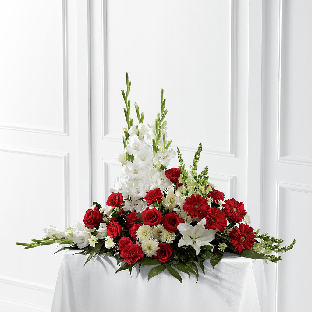 Crimson & White Arrangement – Flora Bloom, Menifee CA