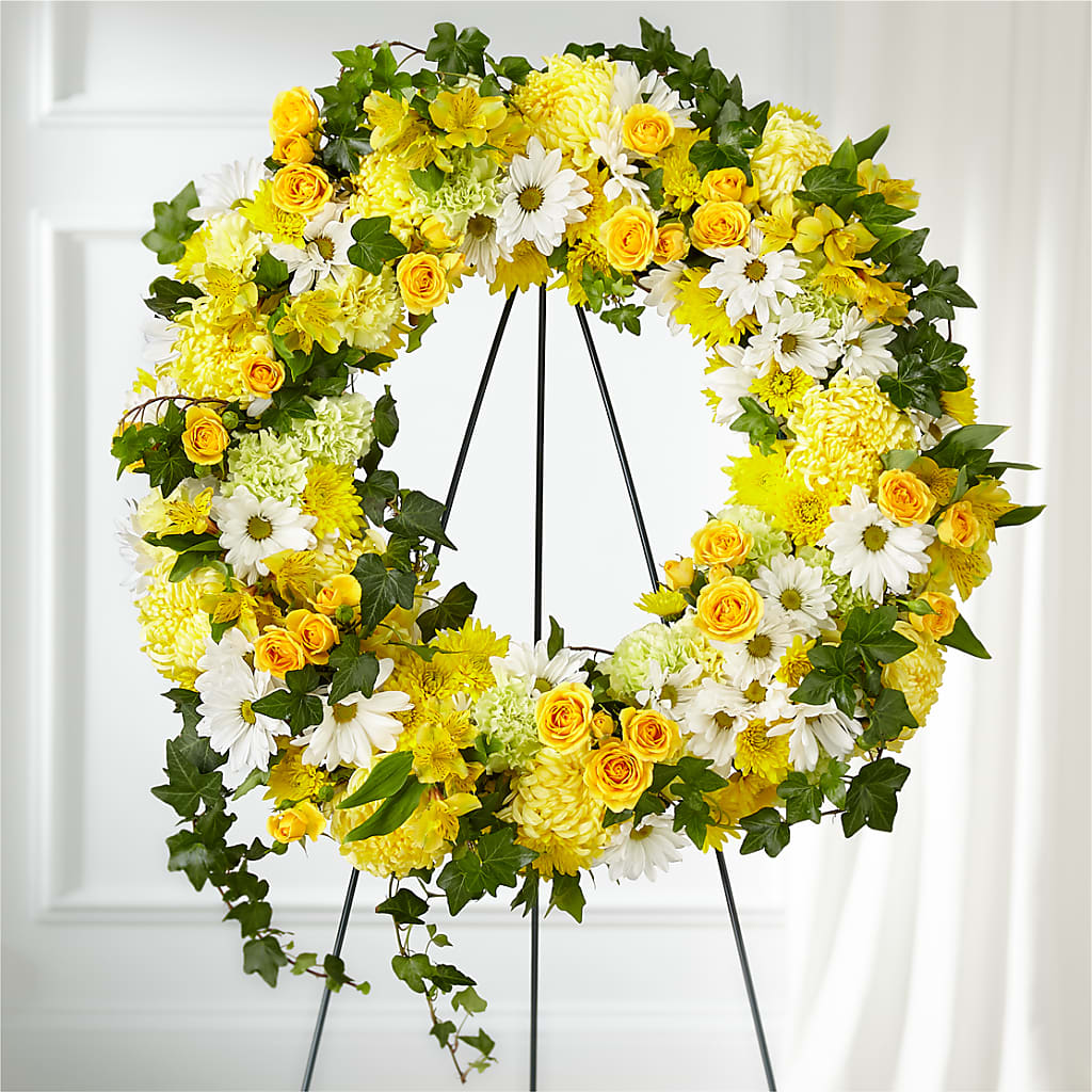 Golden Remembrance Wreath – Flora Bloom, Menifee CA