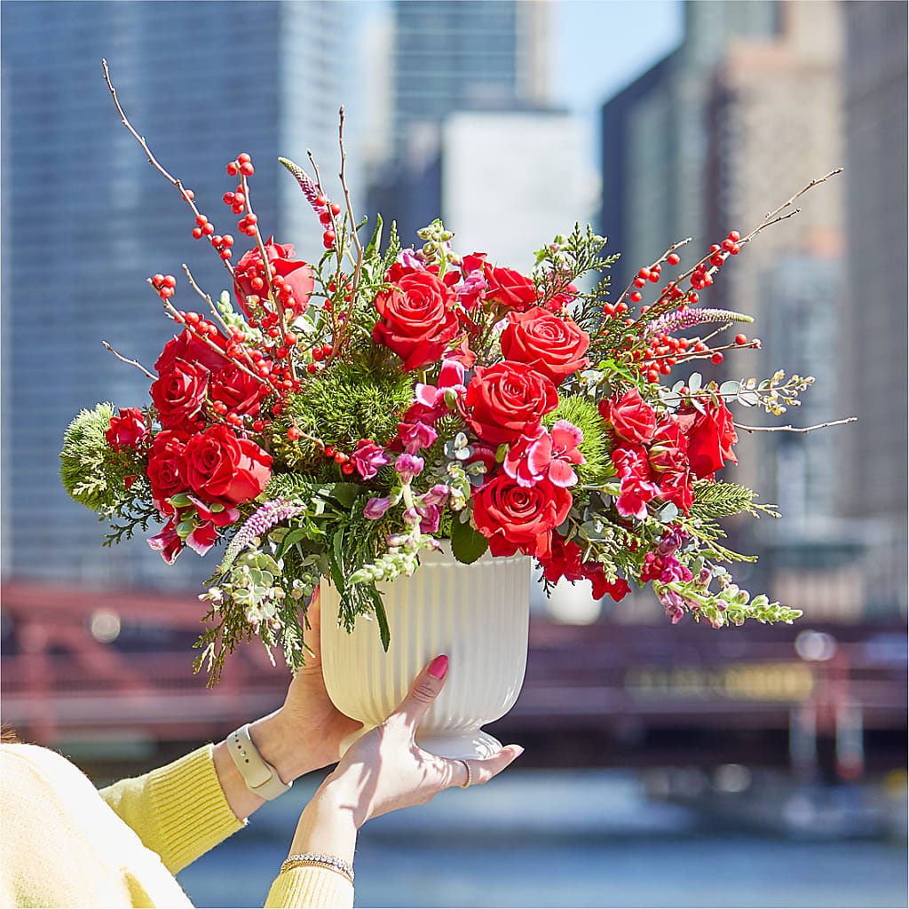 Big Red Bow Bouquet –  Flora Bloom, Menifee CA