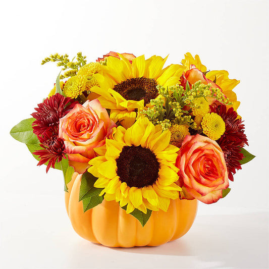 Golden Gourd Pumpkin Bouquet –  Flora Bloom, Menifee CA