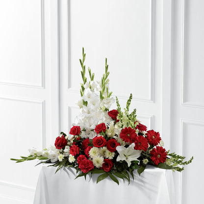 Crimson & White Arrangement –  Flora Bloom, Menifee CA