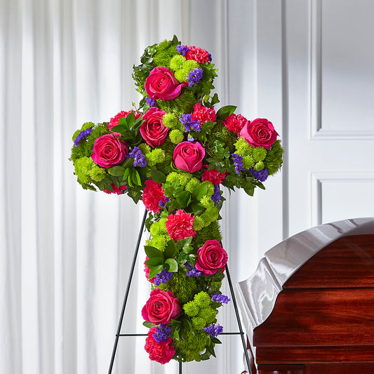 Tribute Rose Floral Cross –  Flora Bloom, Menifee CA
