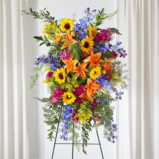 Sunlit Memories Standing Spray (Standard) –  Flora Bloom, Menifee CA