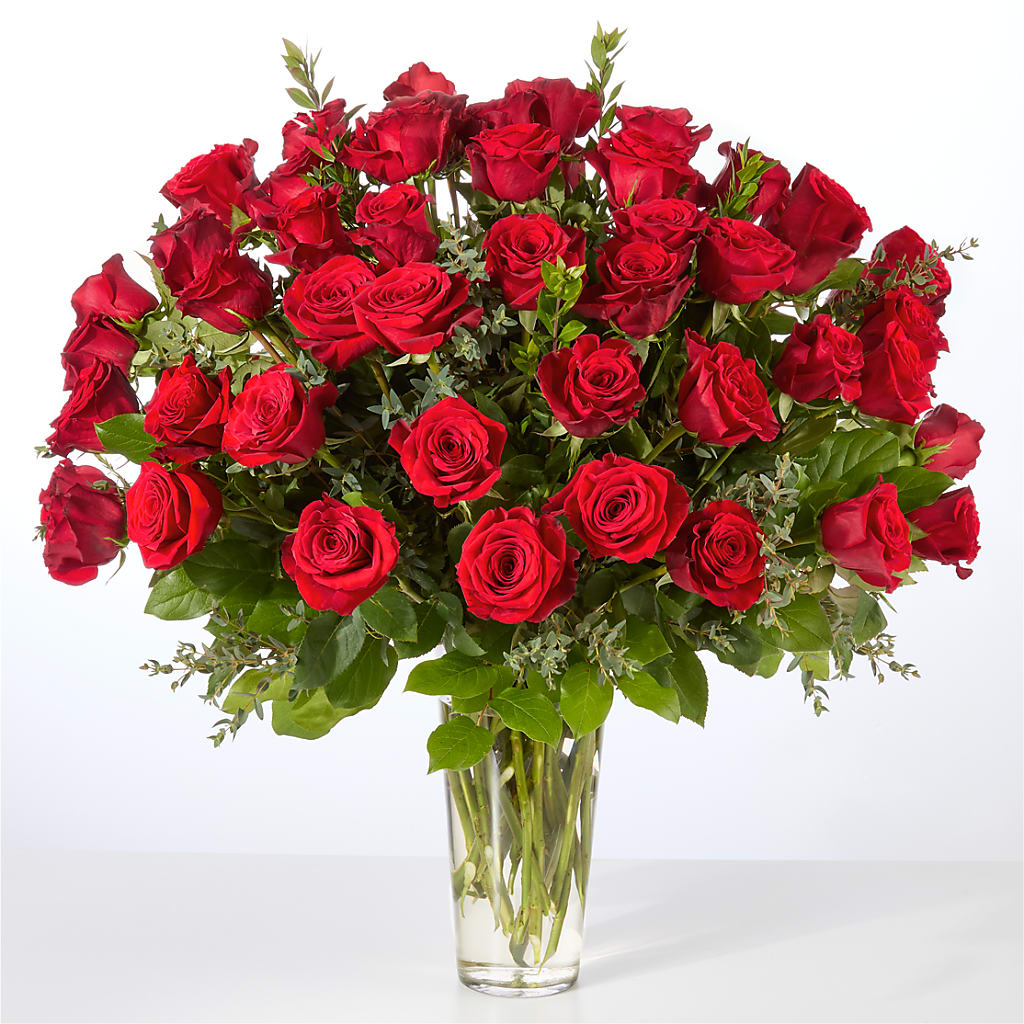 Forever Yours Fifty Stem Red Rose Bouquet –  Flora Bloom, Menifee CA